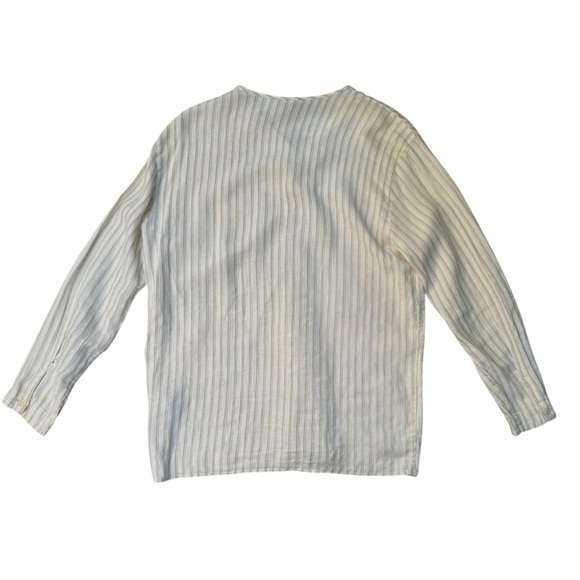 🤍 Calvin Klein Linen Stripe Button-Front Shirt | Size S | Made‎ in Hong Kong - Picture 6 of 6